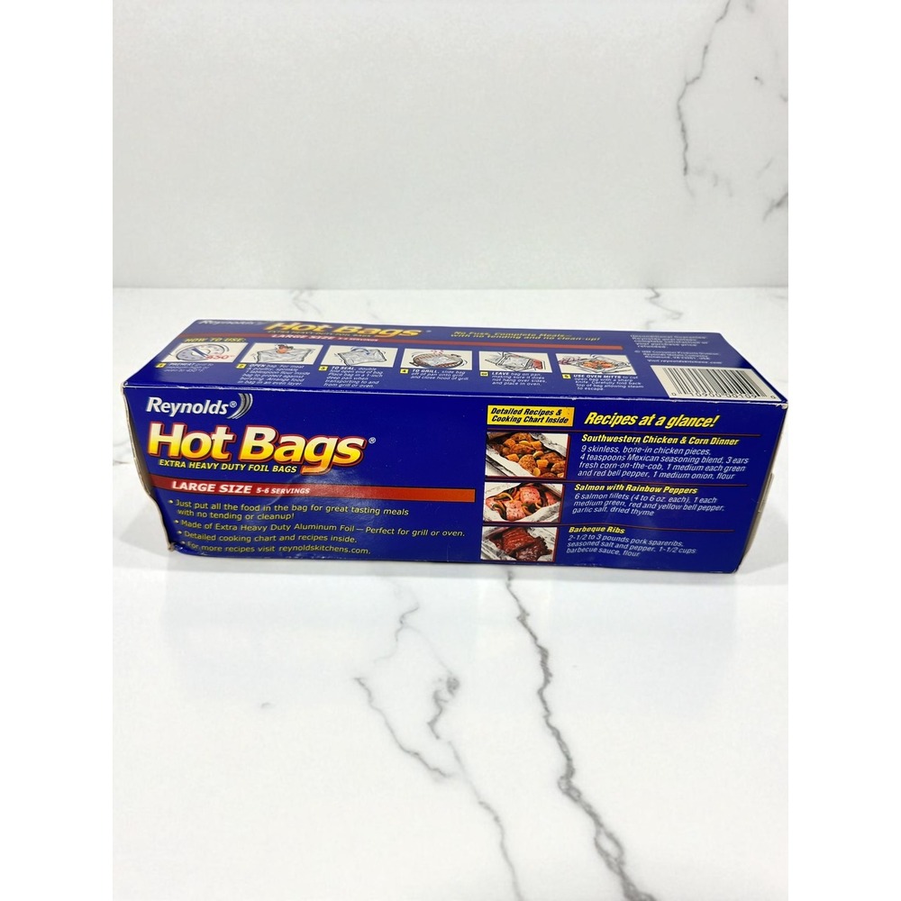 Reynolds Hot Bags Foil Cooking Bags Large Size 3 Pack 17x15 Discontinued HTF - Picture 2 of 4